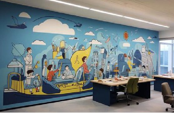 威宁办公室墙绘的特点。